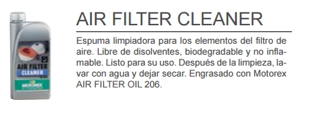 ACEITE MOTOREX AIR FILTER CLEANER 1L.